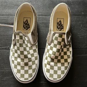 Vans Army green /white checkered